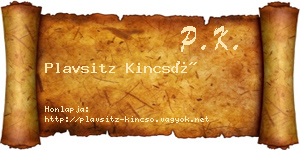 Plavsitz Kincső névjegykártya